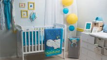 Babybettwäsche - Joy toTs-smarTrike Krippenset Hippo Steppdecke, Bettlaken und Nestchen 100% Baumwollsatin blau ab 0 Monaten_0