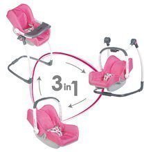 Cărucioare de la 18 luni - Set cărucior Maxi Cosi & Quinny 3in1 Smoby (70 cm mâner de împins) şi scaun de masă, scaun de maşină şi leagăn 3in1 retro_0