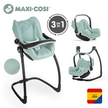 Játék babakocsik 18 hónapos kortól - Etetőszék autósülés és hinta Maxi Cosi Seat+High Chair Sage Smoby 3-as kombináció biztonságiövvel olivazöld_3