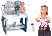 Set Arzttheke für Doktor Baby Care Center Smoby mit Flasche und Känguru für Puppe