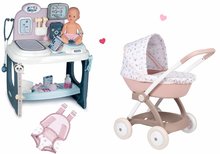 Lekárske vozíky sety - Set zdravotnícky pult pre lekára Baby Care Center Smoby s hlbokým kočíkom Baby Nurse a klokankou_52