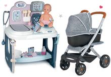 Zdravniški vozički za otroke - Komplet zdravniška mizica Baby Care Center Smoby z vozičkom trikombinacija špornega in globokega DeLuxe Maxi Cosi Grey_8