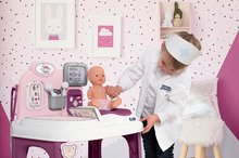 Medicinska kolica za djecu - Medicinski stolić i stolić za previjanje Violette Baby Care Center Smoby s elektroničkim zaslonom i lutkom veličine 30 cm s 25 dodataka visina 68 cm_8