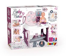 Lékařské vozíky pro děti - Zdravotnický a přebalovací pult Violette Baby Care Center Smoby s elektronickým displejem a 30 cm panenka s 25 doplňky 68 cm výška_12