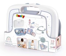 Dodatki za punčke in dojenčke - Kovček s potrebščinami za nego Baby Care Briefcase Smoby za dojenčka z 19 dodatki_0