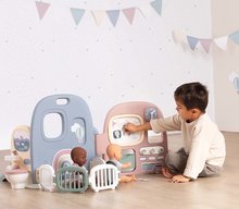 Kuchynky pre deti sety - Set kuchynka moderná Loft Industrial a domček pre bábiku Baby Care Smoby s 5 hernými miestnosťami_5