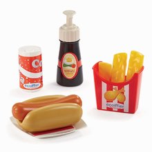Játékkonyha kiegészítők és edények - Szett hot-dog sültkrumplival és üdítőkkel 100% Chef Écoiffier tálcán 25 kiegészítő 18 hó-tól_1