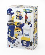 Bănci de lucru pentru copii - Atelier de jucărie şi cărucior de transport Mecanics Écoiffier cu valiză cu cască de protecţie şi cu accesorii de la 18 luni_0