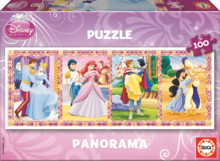 Detské puzzle od 100-300 dielov - Puzzle Panoráma Princezné Educa 100 dielov od 5 rokov_1