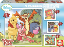 Progresívne detské puzzle - Puzzle Macko Pú Educa 16-12-9-6 dielov od 24 mes_1