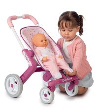 Bábiky s doplnkami sety - Set bábika Minikiss Smoby so šatôčkami 27 cm a ružový prebaľovací set v kufríku a kočík pre bábiku_1