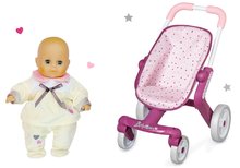 Vozički za punčke in dojenčke kompleti - Komplet voziček z vrtljivimi kolesi Baby Nurse Smoby in dojenček za darilo_5