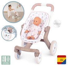 Vozički od 18. meseca - Športni voziček s tekstilno prevleko Pop Pushchair Natur D'Amour Baby Nurse Smoby z vrtljivimi kolesi za 42 cm dojenčka višina ročaja 54 cm od 18 mes_1