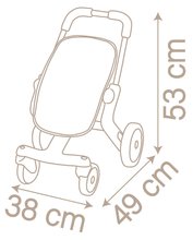 Vozički od 18. meseca - Športni voziček s tekstilno prevleko Pop Pushchair Natur D'Amour Baby Nurse Smoby z vrtljivimi kolesi za 42 cm dojenčka višina ročaja 54 cm od 18 mes_3