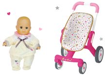 Vozički za punčke in dojenčke kompleti - Komplet voziček z vrtljivimi kolesi Baby Nurse Smoby in dojenček za darilo_11