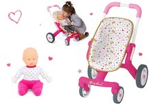 Wózki dla lalek w zestawie - Zestaw wózek ze skrętnymi kołami Baby Nurse Smoby i lalka 20 cm_5