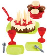 Kuchynky pre deti sety - Set reštaurácia s elektronickou kuchynkou Chef Corner Restaurant Smoby a servírovací vozík s potravinami a narodeninová torta na stole so stoličkou_46