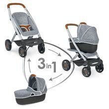 Zdravniški vozički za otroke - Komplet zdravniška mizica Baby Care Center Smoby z vozičkom trikombinacija špornega in globokega DeLuxe Maxi Cosi Grey_0