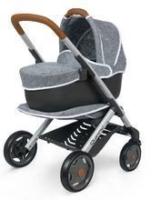 Játék babakocsi szettek - Szett mély és sport babakocsi DeLuxe Pastel Maxi Cosi&Quinny Grey 3in1 Smoby és alvózsák Baby Nurse 42 cm játékbabának_1