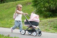 Kočárky od 18 měsíců - Kočárek trojkombinace Powder Pink 3in1 Maxi Cosi&Quinny Smoby hluboký a sportovní a přenosná postýlka pro 42 cm panenku_1