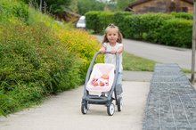 Kočárky od 18 měsíců - Kočárek trojkombinace Powder Pink 3in1 Maxi Cosi&Quinny Smoby hluboký a sportovní a přenosná postýlka pro 42 cm panenku_6