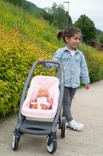 Kočíky od 18 mesiacov - Kočík trojkombinácia Powder Pink 3in1 Maxi Cosi&Quinny Smoby hlboký a športový a prenosná postieľka pre 42 cm bábiku_9