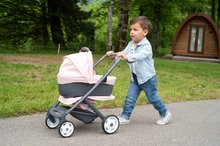 Vozički od 18. meseca - Komplet kombinirani voziček Powder Pink 3in1 Maxi Cosi & Quinny Smoby z dojenčkom in dodatki_18