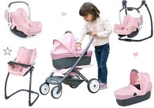 Cărucioare de la 18 luni - Set cărucior combinație triplă Powder Pink 3in1 Maxi Cosi&Quinny Smoby cu scaun de masă, leagăn și scaun de mașină_6