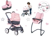 Játék babakocsik 18 hónapos kortól - Szett kombinált babakocsi Powder Pink 3in1 Maxi Cosi&Quinny Smoby etetőszékkel hintával és autósüléssel_29