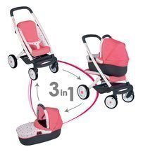 Kolica od 18 mjeseci - Set duboka kolica u tri kombinacije Trio Pastel Maxi Cosi & Quinny 3u1 Smoby i hranilica, autosjedalica i njihaljka s lutkom i odjećom_2