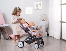 Kinderwagen für Puppe ab 18 Monaten - Puppenwagen für Zwillinge Powder Pink Maxi Cosi&Quinny Smoby mit Sicherheitsgurt für 42 cm große Puppen_2
