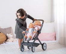 Cărucioare de la 18 luni - Cărucior pentru gemeni Powder Pink Maxi Cosi&Quinny Smoby cu centură de siguranță pentru păpușă de 42 cm_3