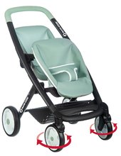 Játék babakocsik 18 hónapos kortól - Iker babakocsi dönthető ülésekkel Maxi Cosi Twin Pushchair Sage Smoby 42 cm nagyságú játékbabának tolókar magassága 65 cm olivazöld_3