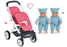 Wózki dla lalek w zestawie - Zestaw wózek dla dwóch lalek Twin Trio Pastel Maxi Cosi & Quinny Smoby i lalki bliźniaczki MiniKiss z dźwiękiem_8