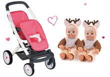 Wózki dla lalek w zestawie - Zestaw wózek dla dwóch lalek Twin Trio Pastel Maxi Cosi & Quinny Smoby i lalki bliźniaczki w przebraniu MiniKiss Animal Doll, z dźwiękiem_12