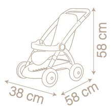 Cărucioare de la 18 luni - Cărucior sport cu husă textilă Pushchair Natur D'Amour Baby Nurse Smoby pentru o păpușă de 42 cm, înălțimea mânerului 58 cm de la 18 luni_6