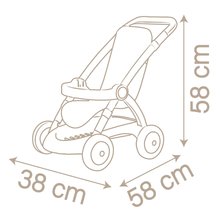 Kinderwagen für Puppe ab 18 Monaten - Kinderwagen mit Textilbezug Pushchair Natur D'Amour Baby Nurse Smoby für eine 42 cm große Puppe, Griffhöhe 58 cm ab 18 Monaten_2