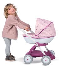 Játék babakocsik 18 hónapos kortól - Mély babakocsi Violetta Petite Baby Nurse Smoby 42 cm játékbabának 55 cm magas tolókarral 18 hó-tól_0