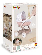 Kočárky od 18 měsíců - Hluboký kočárek s textilním potahem Pram Natur D'Amour Baby Nurse Smoby pro 42 cm panenku výška rukojeti 58 cm od 18 měsíců_13