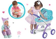 Vozički za punčke in dojenčke kompleti - Komplet globoki voziček za 42 cm dojenčka Frozen Disney Smoby in dojenček Minikiss z zvokom in dudo_5