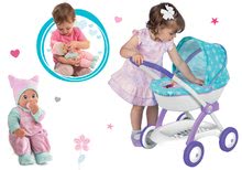 Vozički za punčke in dojenčke kompleti - Komplet globoki voziček za 42 cm dojenčka Frozen Disney Smoby in dojenček Minikiss z zvokom in dudo_4