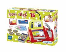 Supermarteturi pentru copii - Casă de marcat cu coş de cumpărături 100% Chef Écoiffier cu alimente 63*30*42 cm_10