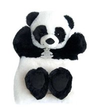 Plyšová panda na bábkové divadlo Panda Puppet Histoire d’ Ours čierno-biela 25 cm od 0 mes