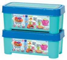 Accesorii și vase de bucătărie de jucărie - Set de prânz French Cuisine Écoiffier în cutie de depozitare  de culoare albastru turcoaz de la 18 luni_1