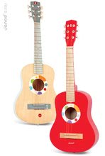 Detské hudobné nástroje - Drevená gitara s realistickým zvukom Confetti Big Red Guitar Janod od 5 rokov_0