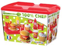 Riadíky a doplnky kuchynky - Set hamburgerov 100% Chef Écoiffier s 25 doplnkami od 18 mes_0