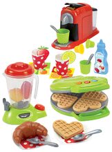Obyčejné kuchyňky - Set kuchyňka skládací Tefal Opencook Smoby červená s kávovarem a chladničkou a mikrovlnka a vaflovač se spotřebiči a vaflemi_22