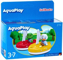Příslušenství k vodním drahám - Plachetnice AquaPlay s žabákem Nilsem a s kachničkou Lottou – 2 loďky a 2 figurky (kompatibilní s Duplem)_0