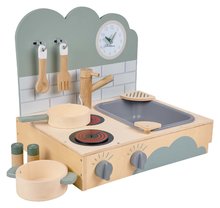Bucătării de jucărie din lemn - Bucătărie din lemn Small Table Kitchen Eichhorn portabilă cu sunete și 6 accesorii de la 3 ani_5