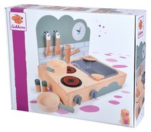 Bucătării de jucărie din lemn - Bucătărie din lemn Small Table Kitchen Eichhorn portabilă cu sunete și 6 accesorii de la 3 ani_9